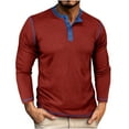thumbnail image 1 of RYRJJ Waffle Henley T Shirts for Men Fashion Crewneck Pullover Tops Raglan Long Sleeve Casual Lightweight Button Cotton Basic Shirt(Wine,XXL), 1 of 5