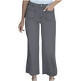thumbnail image 1 of RYRJJ Wide Leg Jeans for Women Trendy High Waisted Flare Jeans Capris Stretchy Baggy Cropped Denim Pants with Patch Pockets(Gray,L), 1 of 6