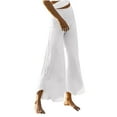 thumbnail image 1 of RYRJJ Wide Leg Palazzo Pants for Women - Casual Soft High Waist Lounge Pants Loose Comfy Flowy Dance Trousers(White,M), 1 of 7