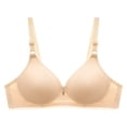 thumbnail image 1 of RYRJJ Wireless Bras for Women Comfort Full Coverage T-Shirt Bra Lightly Lined Push Up Bra V-Neck Bralettes for Ladies(Beige,XXL), 1 of 6