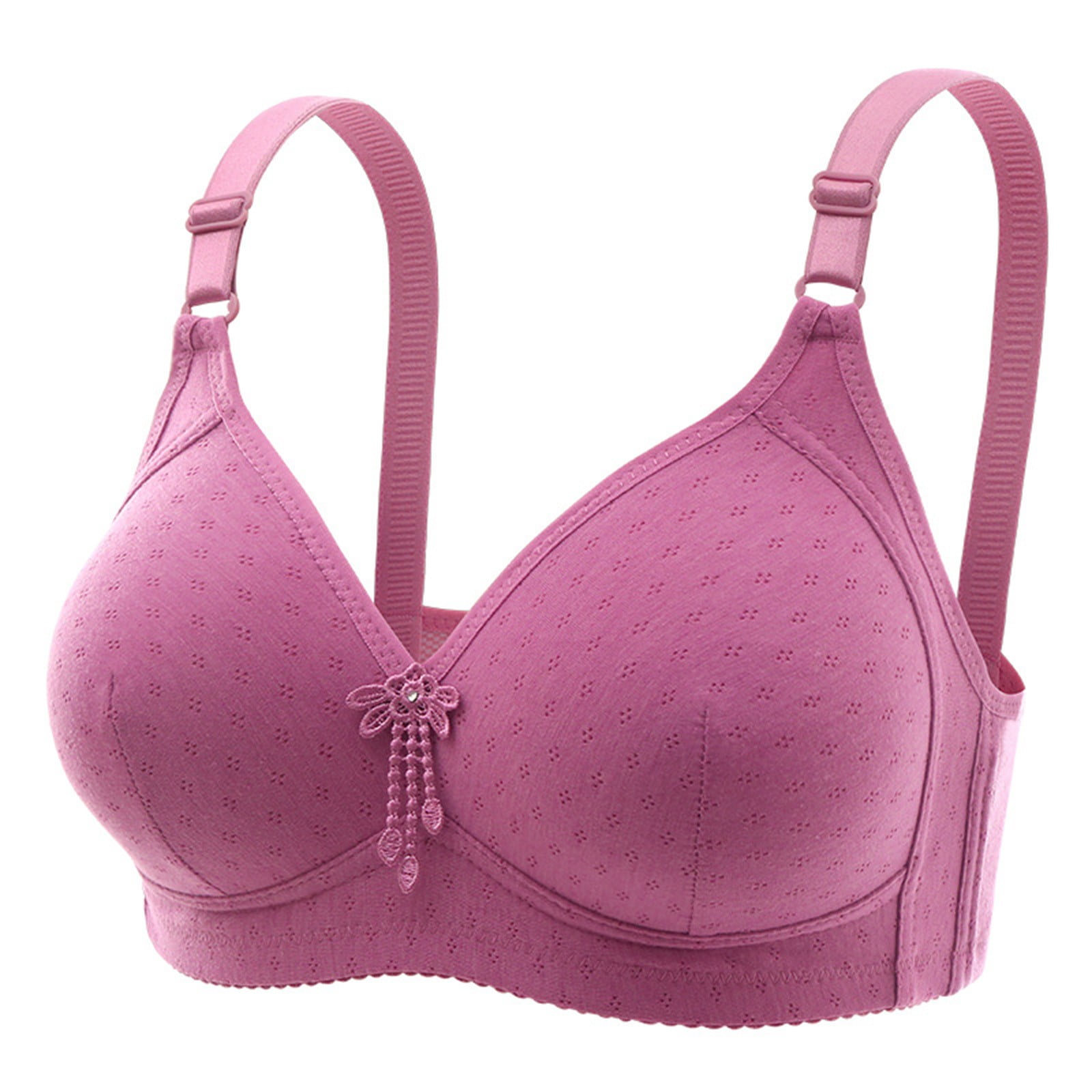 RYRJJ Wireless Bras for Women Full Cup Comfortable Cotton Sleep Bralettes  Adjustable Strap Push Up Shaping Lifting Everyday Bra(Pink,S) 