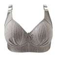 thumbnail image 1 of RYRJJ Wireless Support Bras for Women Striped Full Cup Lift Plus Size Bras Wirefree Push Up Shaping Comfort Everyday Bralette Bras(Z1-Gray,S), 1 of 3