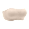 thumbnail image 1 of RYRJJ Women Push Up Bandeau Bra Padded Strapless Comfort Bralette Bra Seamless Bandeau Crop Tube Top Bra(Beige,L), 1 of 5