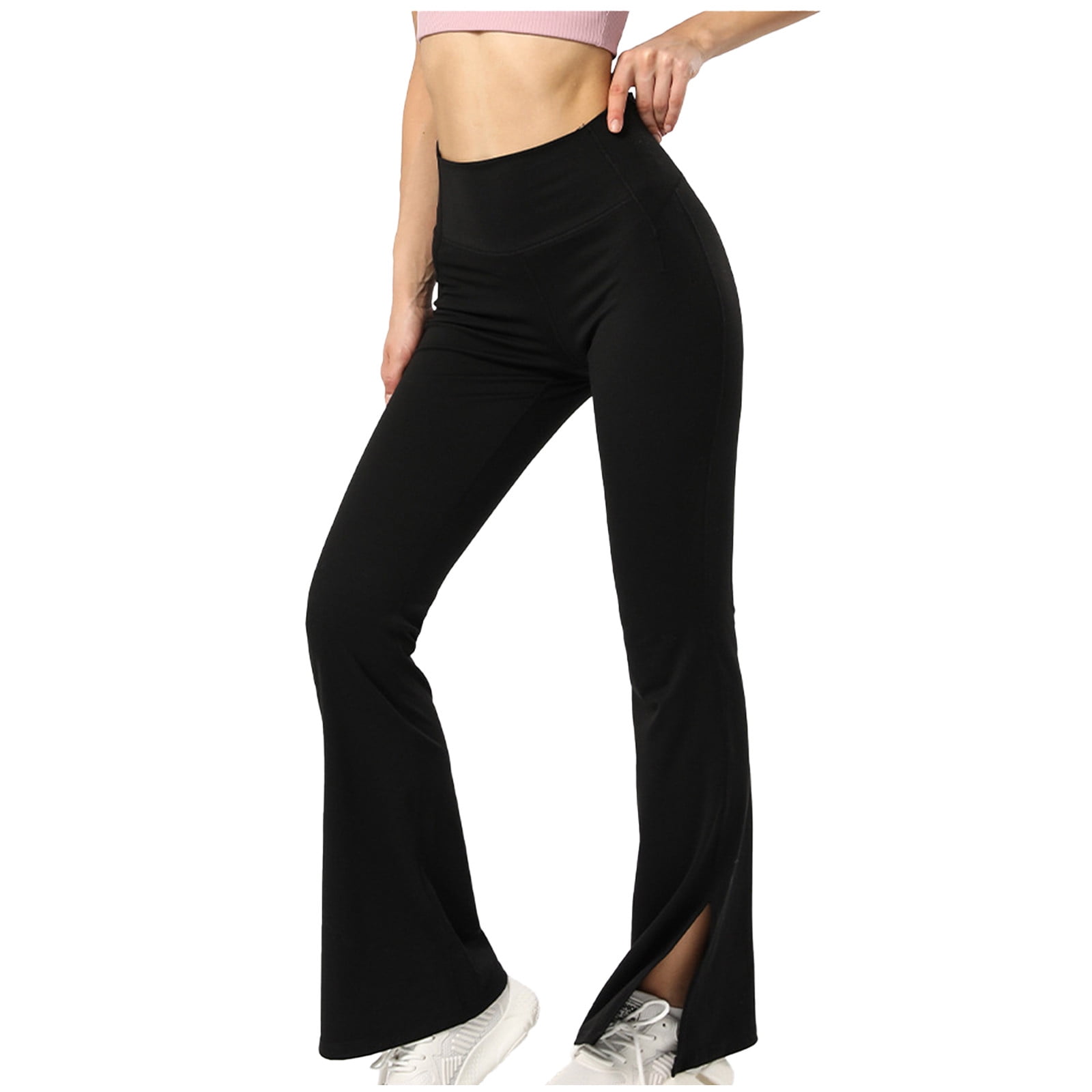 RYRJJ Women Seamless Flared Leggings High Waist Bell Bottom