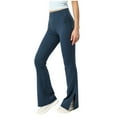 thumbnail image 1 of RYRJJ Women Seamless Flared Leggings High Waist Bell Bottom Bootcut Yoga Pants Side Slit Hem Butt Lifting Workout Bootleg Pants(Navy,S), 1 of 5