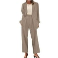 thumbnail image 1 of RYRJJ Women's Fall Two Piece Outfits Open Front Blazer Jacket and Wide Leg Pants with Pockets Business Casual Suit Sets(Khaki,S), 1 of 7