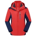thumbnail image 1 of RYRJJ Women's 3 in 1 Winter Windbreaker Ski Jacket Warm Fleece Liner Jacket Waterproof Windproof Snow Coat & Detachable Hood(Red,XXL), 1 of 2