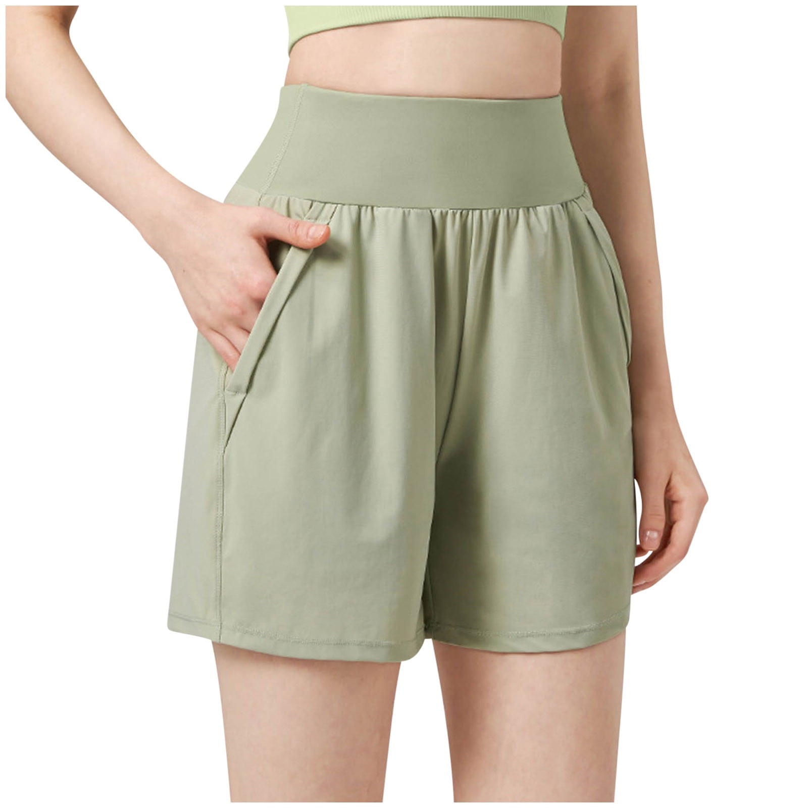 Love Tree Women's High Waisted Workout Shorts - Quick Dry, Moisture Wicking With Pocket - View #6