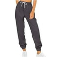 thumbnail image 1 of RYRJJ Women's Cinch Bottom Sweatpants Athletic Joggers Lounge Pants Drawstring Waist Baggy Trousers with Pockets(Dark Gray,M), 1 of 8