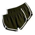 thumbnail image 1 of RYRJJ Women's Cotton Shorts Workout Gym Yoga Shorts Summer Running Active Shorts Dance Elastic Shorts, Pack of 2(Army Green,S), 1 of 2