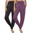 thumbnail image 1 of RYRJJ Women's Cozy Yoga Joggers Pants Loose Workout Sweatpants Comfy Lounge Pants with Pockets(z-2PCS Purple+Dark Gray,XXL), 1 of 8