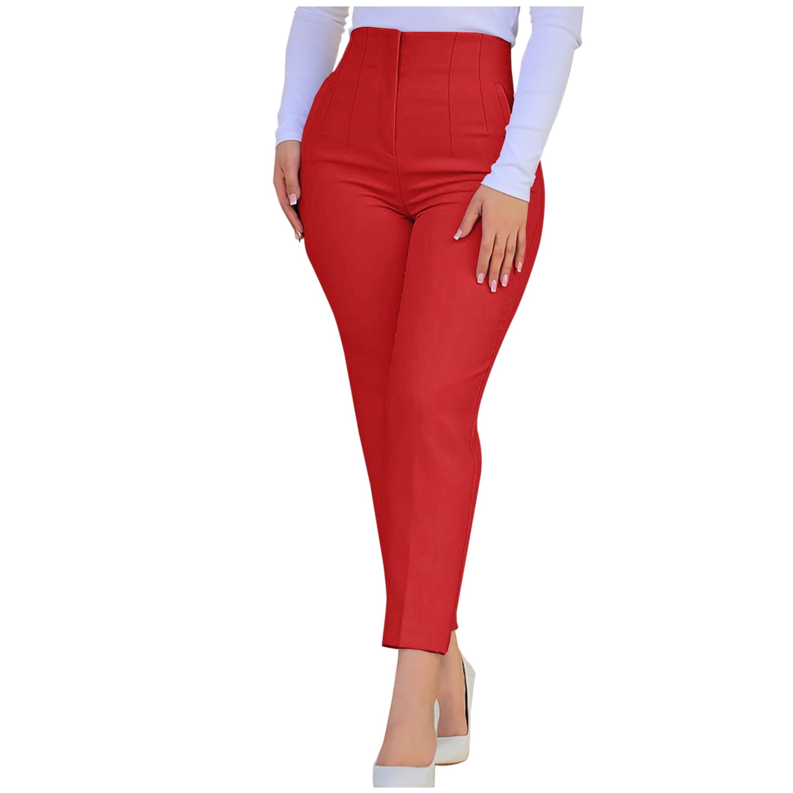 TRAF Women Pants High waist Trousers Office Wear for Women Professional  Autumn Cropped Pants Office outfits Women's Formal Pants