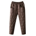 thumbnail image 1 of RYRJJ Women's Down Pants Winter Windproof Warm Puffer Pants Outdoor Ski Snow Pants High Waist Casual Quilted Padded Trousers(Coffee,XXL), 1 of 6