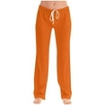 thumbnail image 1 of RYRJJ Women's Drawstring Pajama Pants Elastic Waist Wide Leg Casual Pjs Bottoms Soft Comfy Sleep Pant for Lounge and Yoga(Orange,XL), 1 of 5
