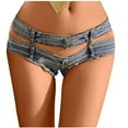 thumbnail image 1 of RYRJJ Women's Fashion Low Waist Denim Jeans Shorts Mini Hot Pants Jeans Booty Ripped Jeans Beach Party Clubwear(Blue,L), 1 of 4