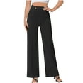 thumbnail image 1 of RYRJJ Women's Flare Dress Pants High Waisted Business Work Slacks Trousers Long Straight Leg Bootcut Suit Pants(Black,XL), 1 of 7