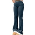 thumbnail image 1 of RYRJJ Women's Flare Leggings Tummy Control Fold Over Bootcut Yoga Pants Soft Mid-Rise Comfy Lounge Pants Stretch Trousers(Navy,XXL), 1 of 9
