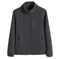 thumbnail image 1 of RYRJJ Women's Fleece Jacket Zip Up Coat Lightweight Soft Warm Long Sleeve Stand Collar Jackets with Zipper Pockets for Winter(Black,XL), 1 of 6