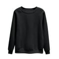 thumbnail image 1 of RYRJJ Women's Fleece Lined Sweatshirt Lightweight Crewneck Pullover Fall Casual Long Sleeve Warm Tops Solid Color Basic Sweatshirts(Black,3XL), 1 of 6