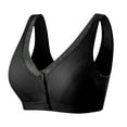 thumbnail image 1 of RYRJJ Women's Front Closure Cotton Bra Plus Size Lace Full-Coverage Wirefree Sports Bra Button Snap Closure Comfort Push Up Seamless Sleep Bras(Black,5XL ), 1 of 2