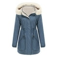 thumbnail image 1 of RYRJJ Women's Hooded Winter Puffer Coat Mid-Length Reversible Parka Jackets Full Zipper Outwear Warm Snow Coat with Pockets, 1 of 6