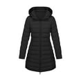 thumbnail image 1 of RYRJJ Women's Long Reversible Puffer Jackets Full Zip Winter Outerwear Quilted Padded JacketHooded Warm Snow Coats with Pockets(Black,L), 1 of 8
