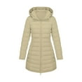 thumbnail image 1 of RYRJJ Women's Long Reversible Puffer Jackets Full Zip Winter Outerwear Quilted Padded JacketHooded Warm Snow Coats with Pockets(Khaki,L), 1 of 7