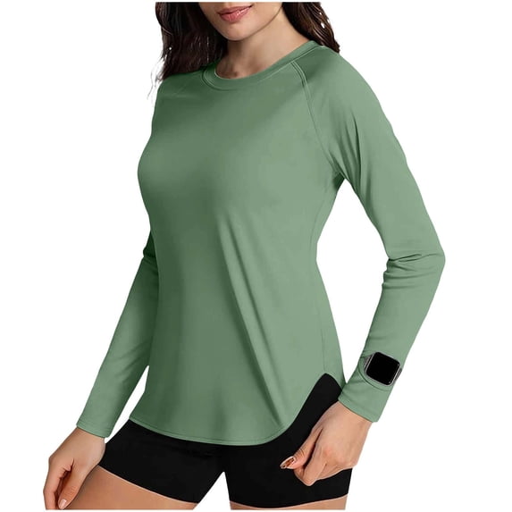 RYRJJ Women's Long Sleeve Shirts Lightweight Quick Dry UPF 50+ Sun Protection Shirts for Hiking Fishing Workout Rash Guard