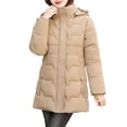thumbnail image 1 of RYRJJ Women's Long Winter Puffer Coat Warm Thicken Quilted Down Jacket Full Zip Parka Outwear with Detachable Hooded(Khaki,3XL), 1 of 7