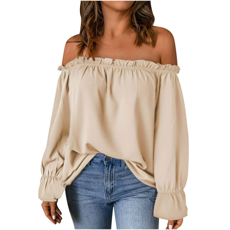 Chiffon Long Sleeve Off Shoulder Blouses Chiffon Long Sleeve Off Shoulder Blouses