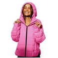 thumbnail image 1 of RYRJJ Women's Oversized Puffer Jacket Lightweight Zip Up Hooded Padded Quilted Jackets with Pockets Fall Winter Warm Coats(Pink,L), 1 of 9