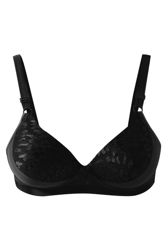 Women's Plus Size Wireless Bra Lift and Support Bras for Women Comfortable Full Coverage Wire-Free Mesh Lace Everyday Bra(Black,XL)