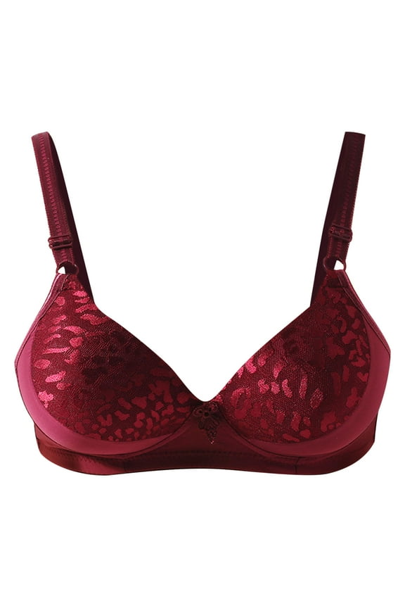 Women's Plus Size Wireless Bra Lift and Support Bras for Women Comfortable Full Coverage Wire-Free Mesh Lace Everyday Bra(Wine,XXL)