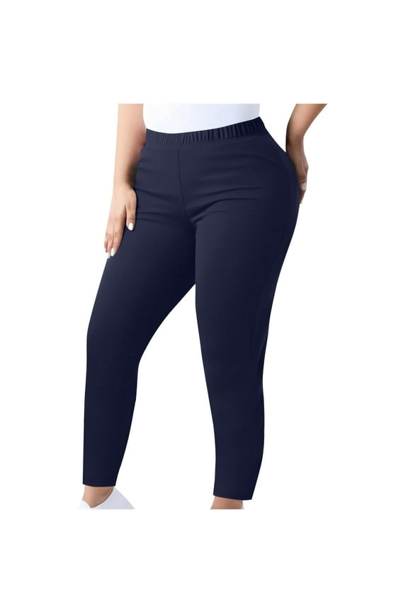 Women's Plus Size Workout Leggings High Waisted Lounge Tummy Control Gym Yoga Pants Fitness Sport Active Sweat Pants(Dark Blue;XL)