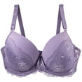 thumbnail image 1 of RYRJJ Women's Push Up Bra Lace Full Coverage Plunge Padded Support No Underwire Bras Comfort Everyday Bralette, 1 of 4