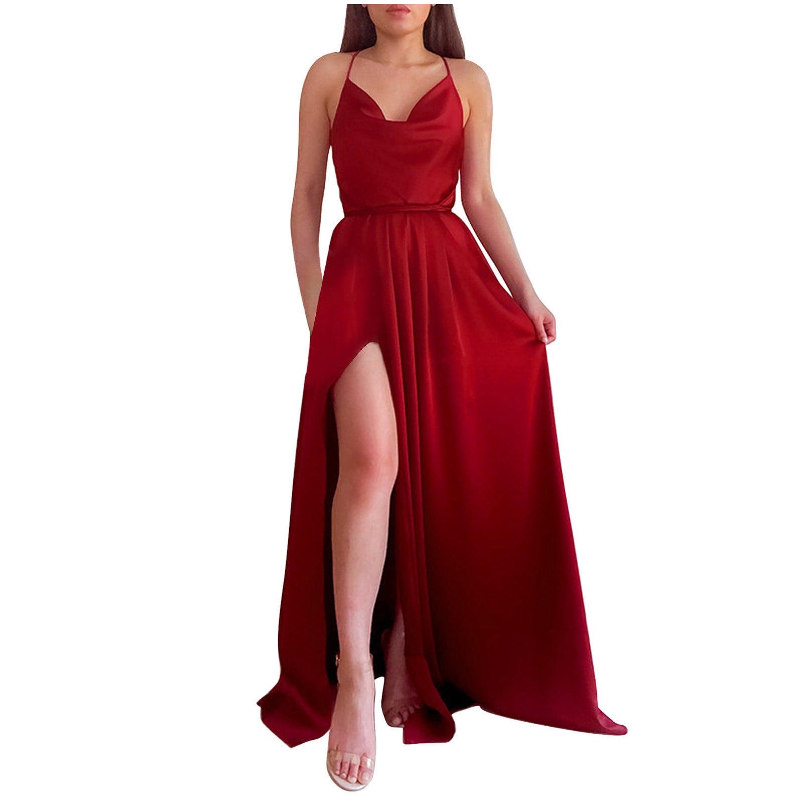 I KHODAL TRADING Women Gown Red Dress - Buy I KHODAL TRADING Women Gown Red  Dress Online at Best Prices in India | Flipkart.com