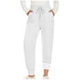 thumbnail image 1 of RYRJJ Women's Sherpa Lined Sweatpants Winter Warm Thick Fleece Pants Thermal Athletic Joggers Lounge Trousers with Pockets(White;XL), 1 of 4