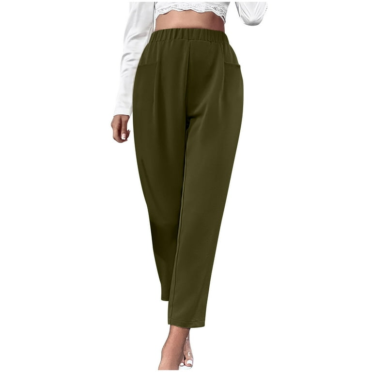 RYRJJ Wide Leg Dress Pants for Women High Waist Pocket Business