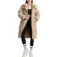 thumbnail image 1 of RYRJJ Women's Thickened Long Down Jacket Warm Padded Parka Winter Coats Hooded Quilted Puffer Jacket Outwear with Pockets(Khaki,L), 1 of 8