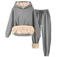 thumbnail image 1 of RYRJJ Women's Two Piece Outfits Fleece Lined Sweatsuit Set Long Sleeve Pullover Hoodies and Sweatpants Workout Athletic Tracksuits Loungewear(Gray,L), 1 of 8