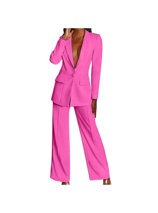 Savings Clearance 2024! Funicet Pants Suits for Women Dressy 2 Piece Casual  Plus Size Open Front Blazer Pant Suit Set Wedding Prom Work Business Suit  Hot Pink 2XL 
