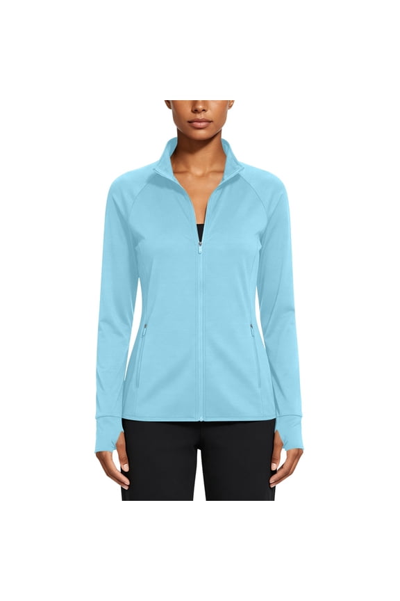 Women's UPF 50+ Jackets Sun Protection Golf Athletic Jacket Lightweight Full Zip Long Sleeve Shirts with Zipper Pockets