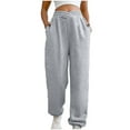 thumbnail image 1 of RYRJJ Women's V Crossover High Waisted Sweatpants Athletic Fit Joggers Pants Baggy Cinch Bottom Lounge Trousers with Pockets Gray S, 1 of 8