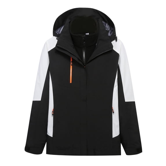 RYRJJ Women's Waterproof Ski Jacket 3 in 1 Winter Coat Windbreaker Fleece Inner Detachable Hood Snow Hiking Outdoor Parka Jacket