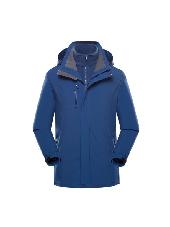Women's Winter Coats 3-IN-1 Snow Ski Jacket Waterproof Windproof Thick Warm Fleece Lined Rain Jacket Parka Mountain Hooded Windbreaker(Blue,5XL)
