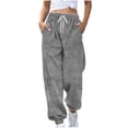 thumbnail image 1 of RYRJJ Women's Winter Warm Fleece Joggers Pants Soft Lounge Pajama Bottoms Draswtring High Waist Sherpa Athletic Sweatpants(Gray;M), 1 of 5