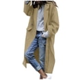 thumbnail image 1 of RYRJJ Women's Wool Peacoat Oversized Notch Lapel Collar Double Breasted Long Trench Overcoat Winter Warm Coats with Pockets(Khaki,XL), 1 of 9