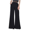 thumbnail image 1 of RYRJJ Women's Yoga Dress Pants High Rise Flare Bootcut Pants Pull On Wide Leg Work Trousers Business Office Casual Slacks with Pockets(Black,L), 1 of 7