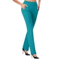 thumbnail image 1 of RYRJJ Women's Yoga Dress Pants Stretchy Work Slacks Business Casual Straight-Leg Bootcut Pull on Trousers(Z-Light Blue,XL), 1 of 5