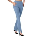 thumbnail image 1 of RYRJJ Women's Yoga Dress Pants Stretchy Work Slacks Business Casual Straight-Leg Bootcut Pull on Trousers, 1 of 6
